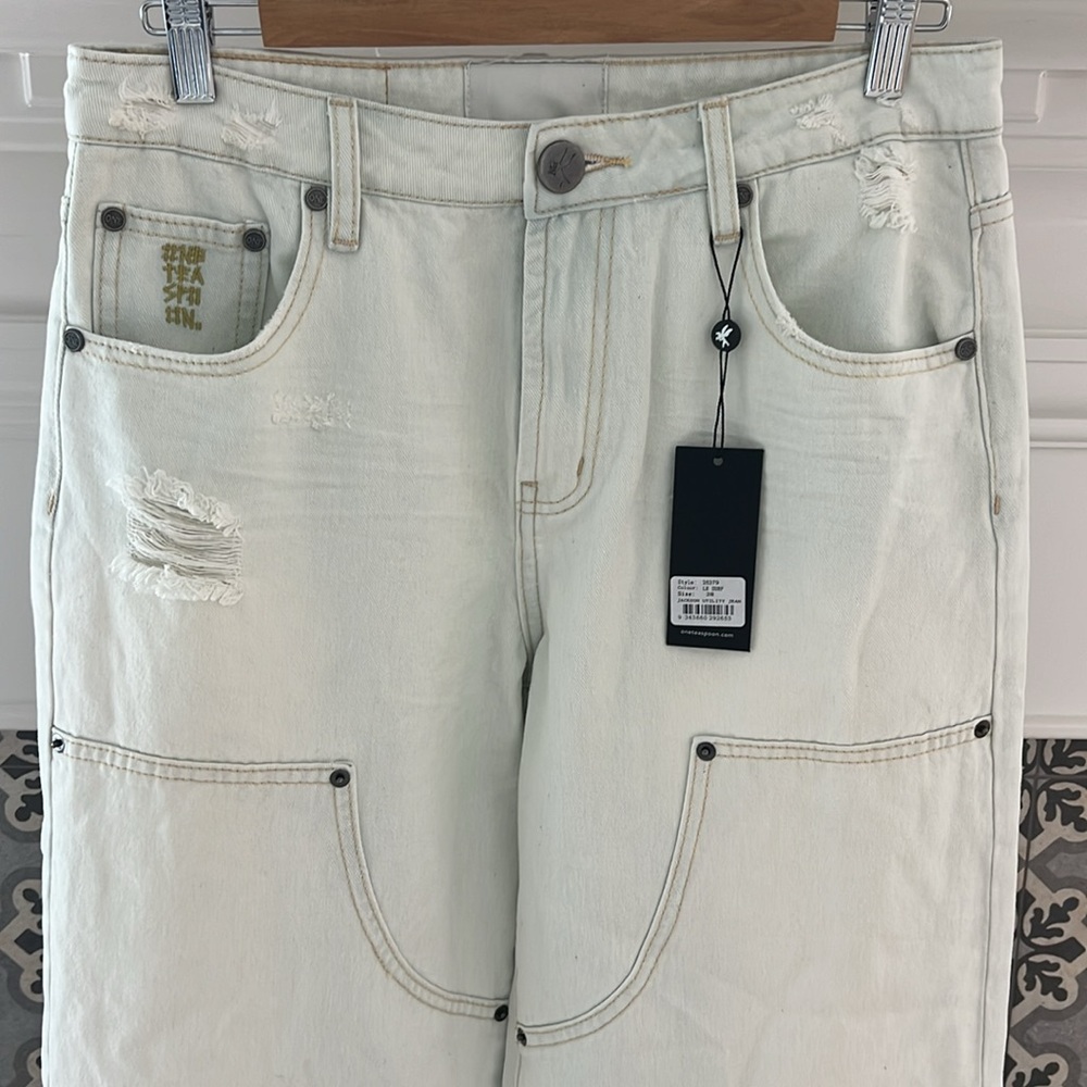 Free People One Teaspoon Jackson Mid Waist Wide Leg Denim Jeans Le Surf 90s - Picture 9 of 11